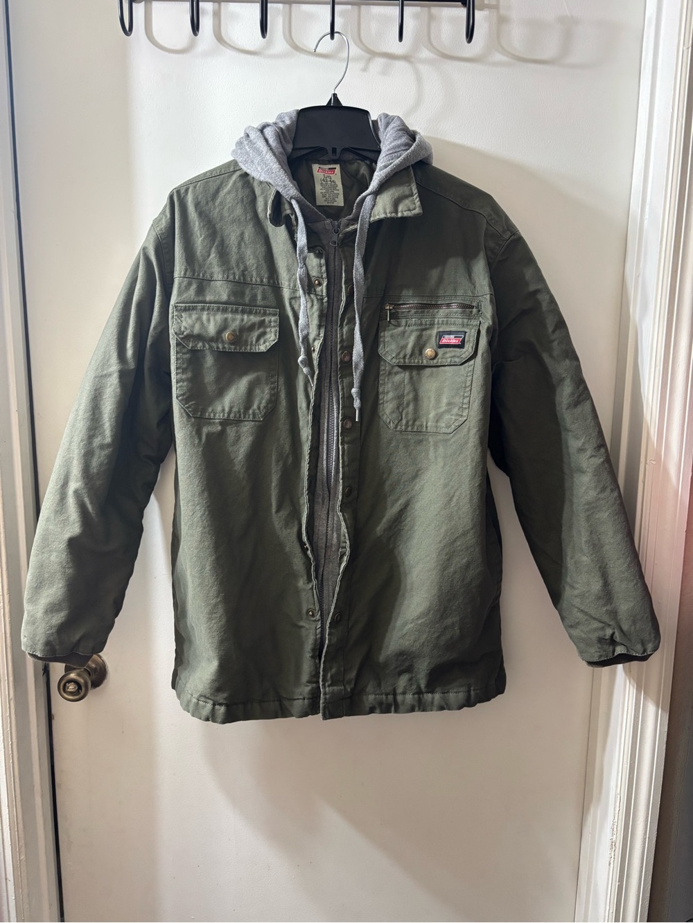 Dickies Olive Green Field Jacket with Gray Hooded Liner